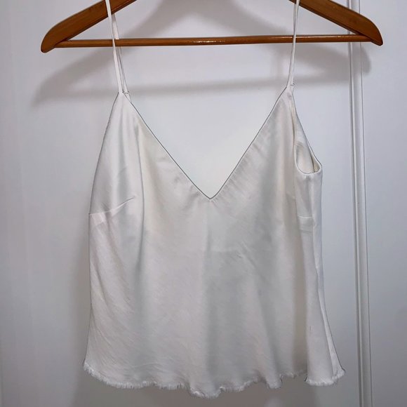 FRAME White Silky Sleeveless Top, Size Small - Picture 1 of 11